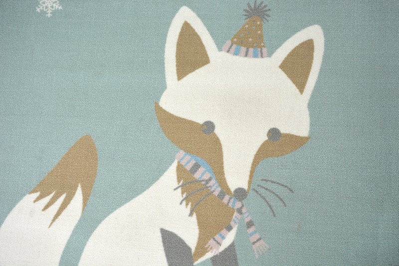 Dětský protiskluzový koberec LOKO Líška zelený