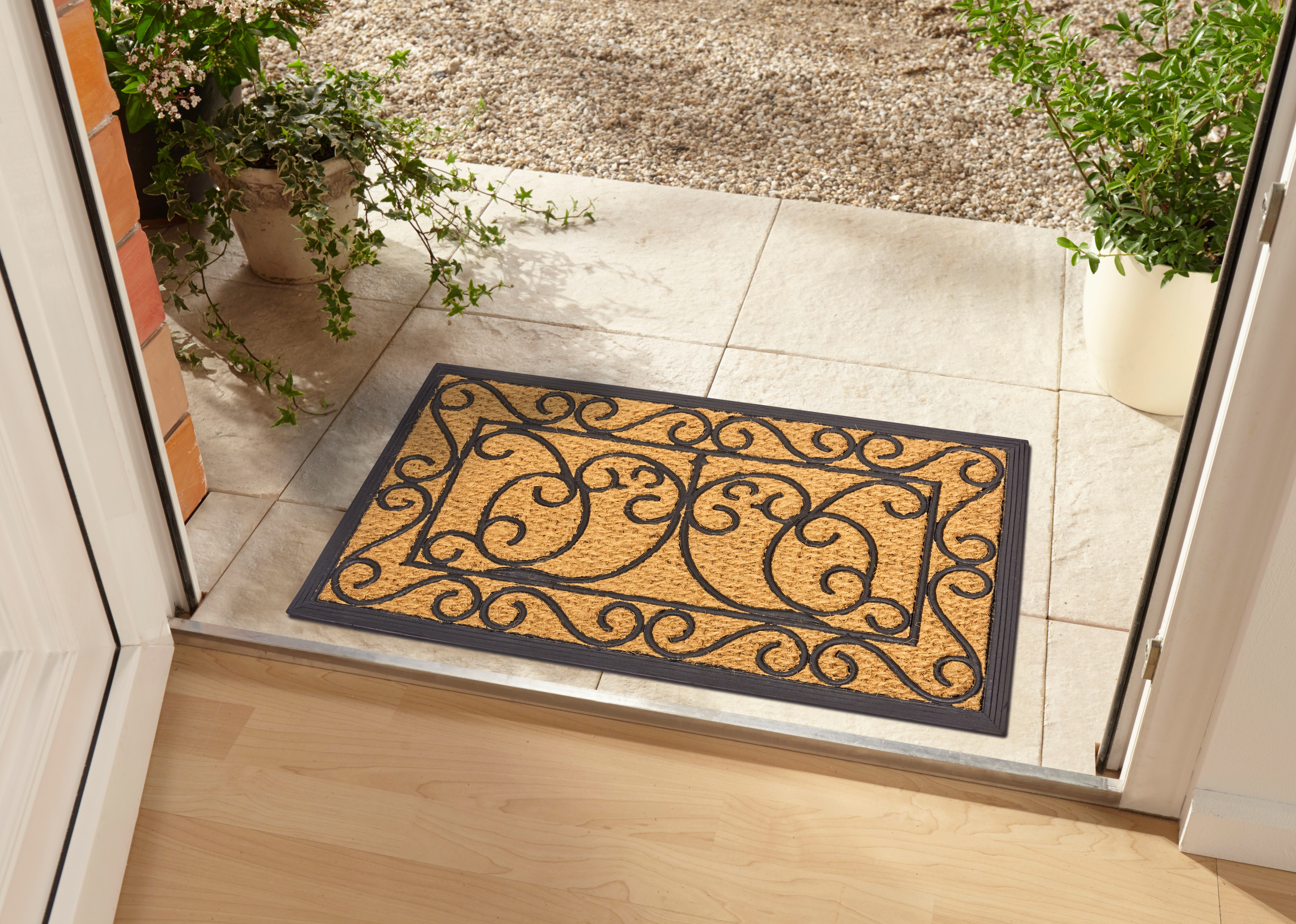 Rohožka Hanse Home Mix Mats ornament, béžová / černá