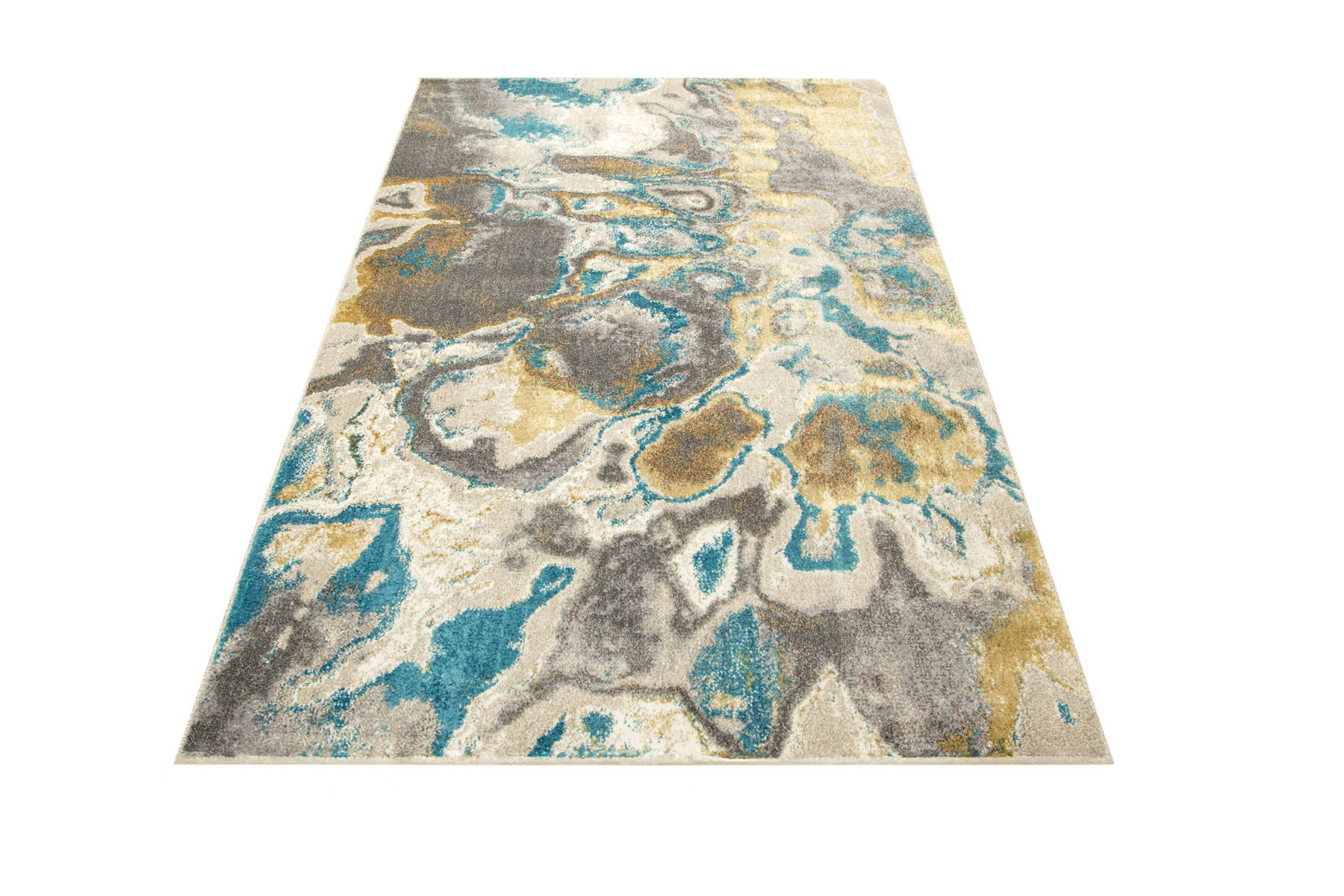 Koberec 6761A Zer Lux šedý / tyrkysový / zlatý