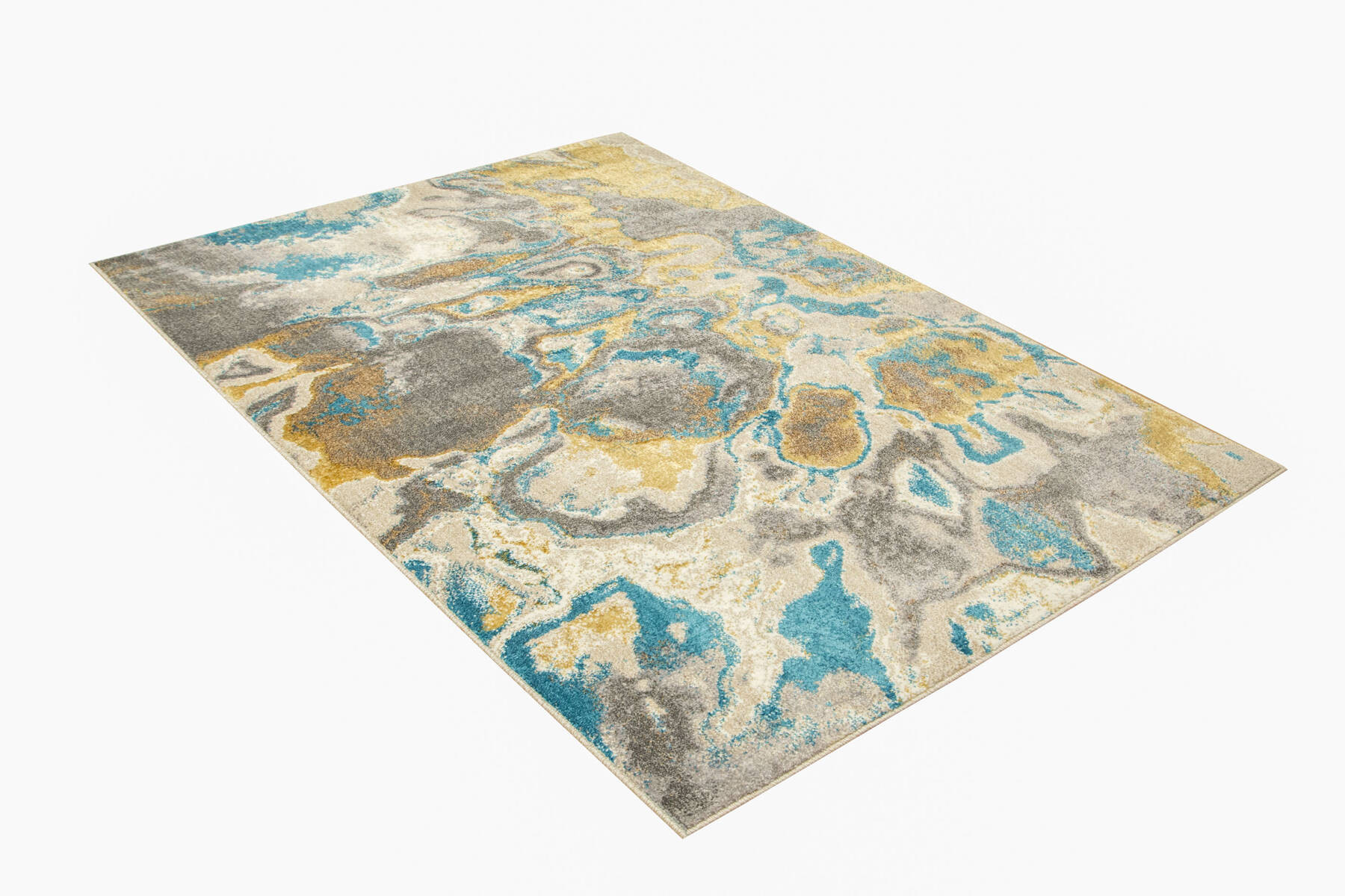 Koberec 6761A Zer Lux šedý / tyrkysový / zlatý