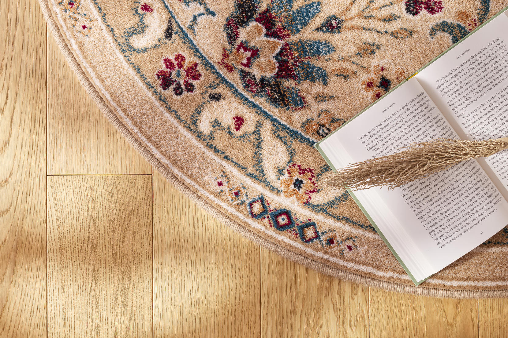 Koberec Agnella Isfahan Amara světle béžový kruh