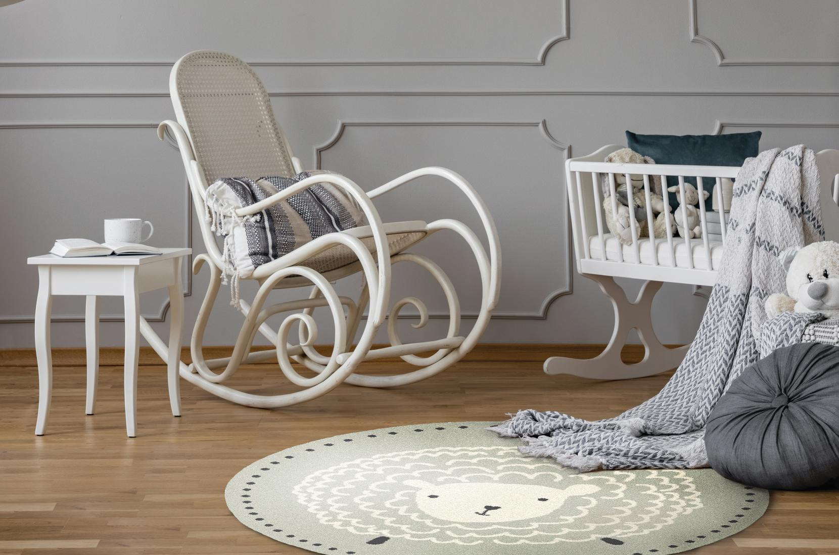 Dětský koberec Agnella Isfahan M Sheep popel kruh