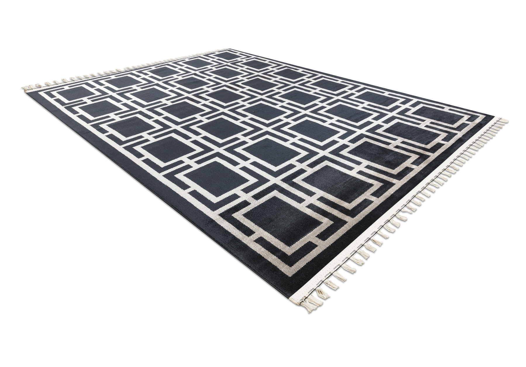 Koberec AMOUR 53078B geometrický / linie, černý