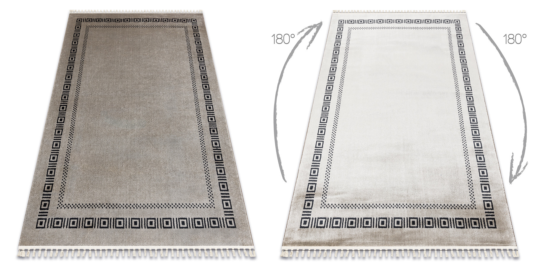 Koberec AMOUR 53098A rám / řecký, béžový / černý