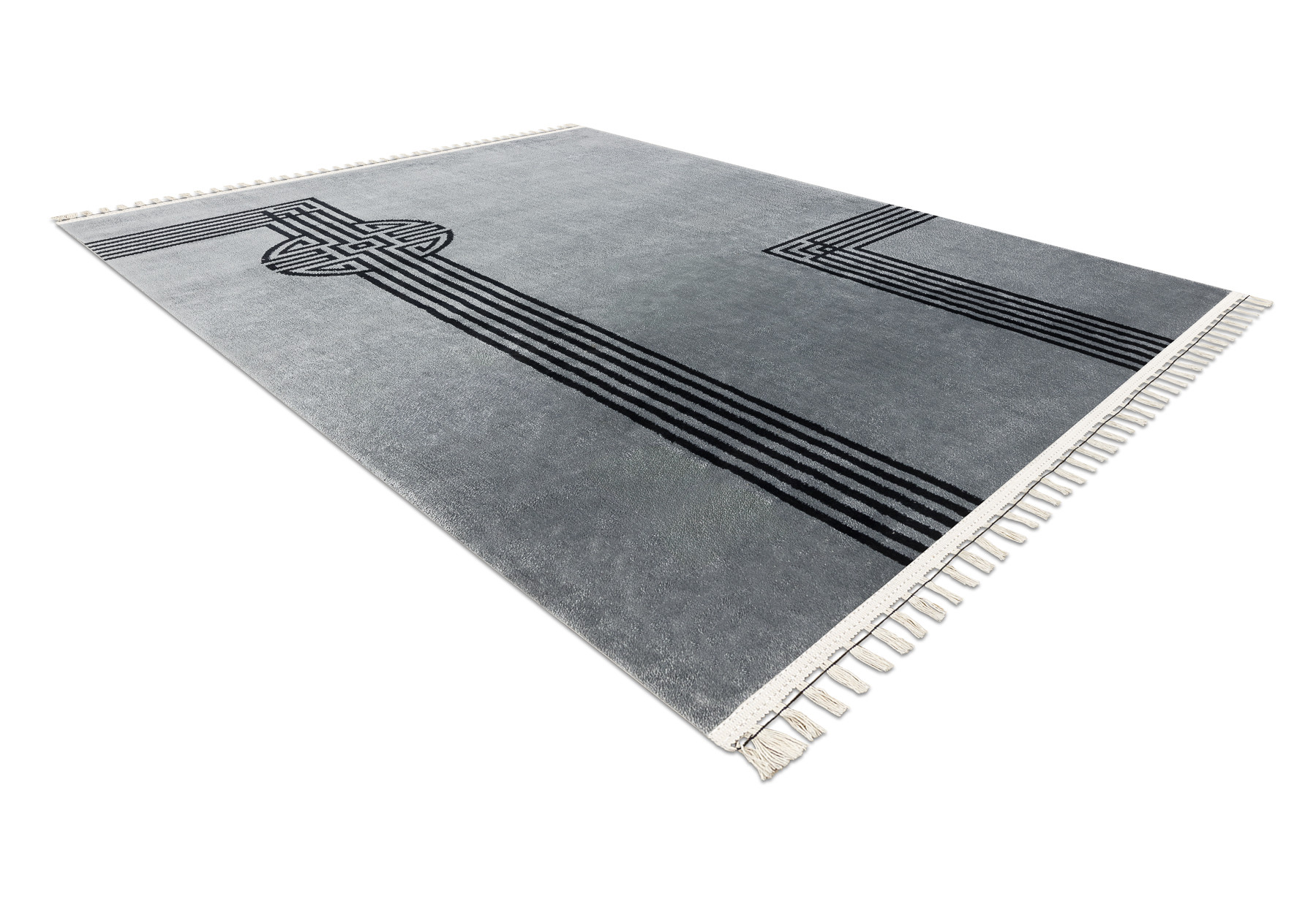 Koberec AMOUR 53116D geometrický / linie, šedý