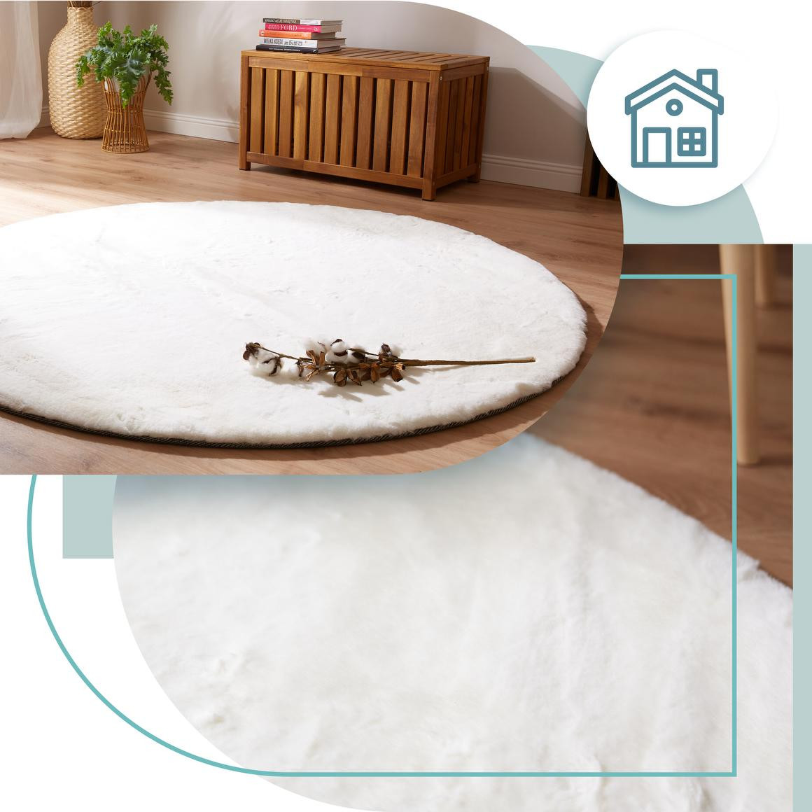 Koberec Angelo bílý kruh