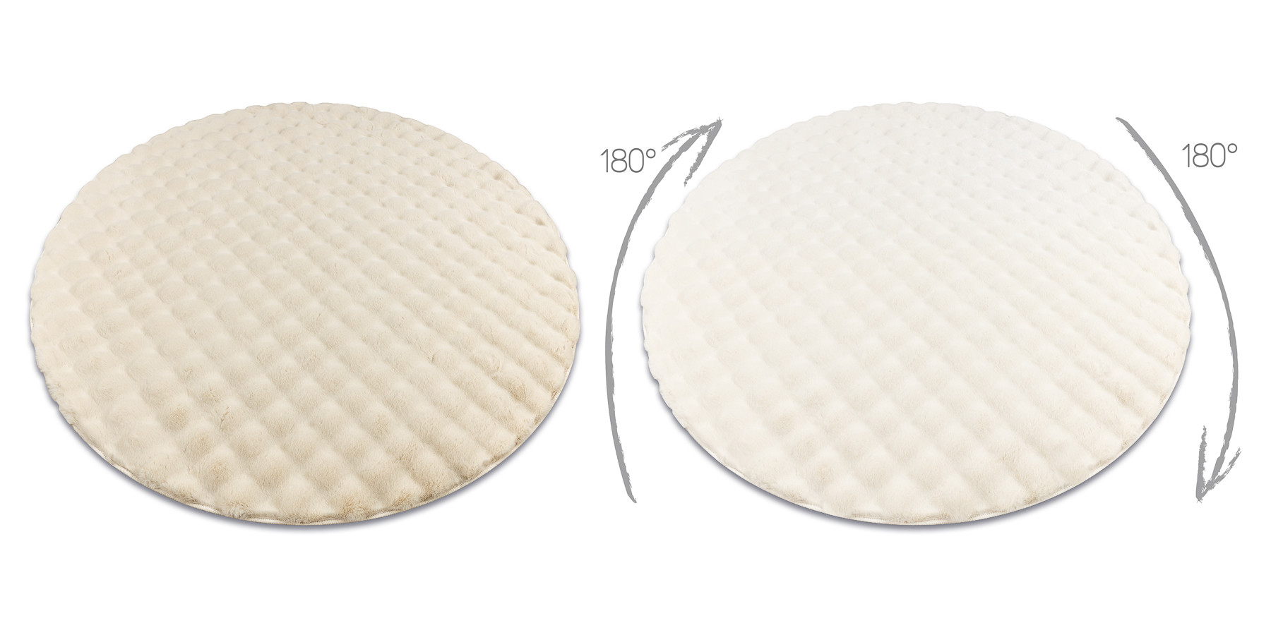 Koberec BUBBLE slonová kost 12 strukturální 3D, kruh