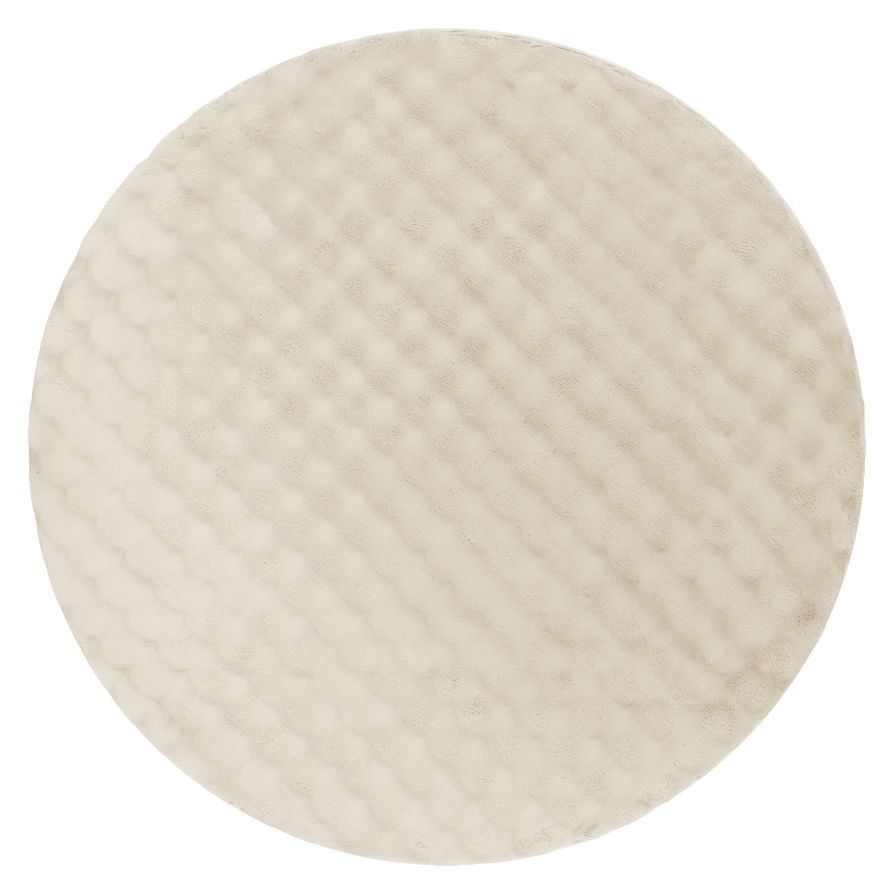 Koberec BUBBLE slonová kost 12 strukturální 3D, kruh