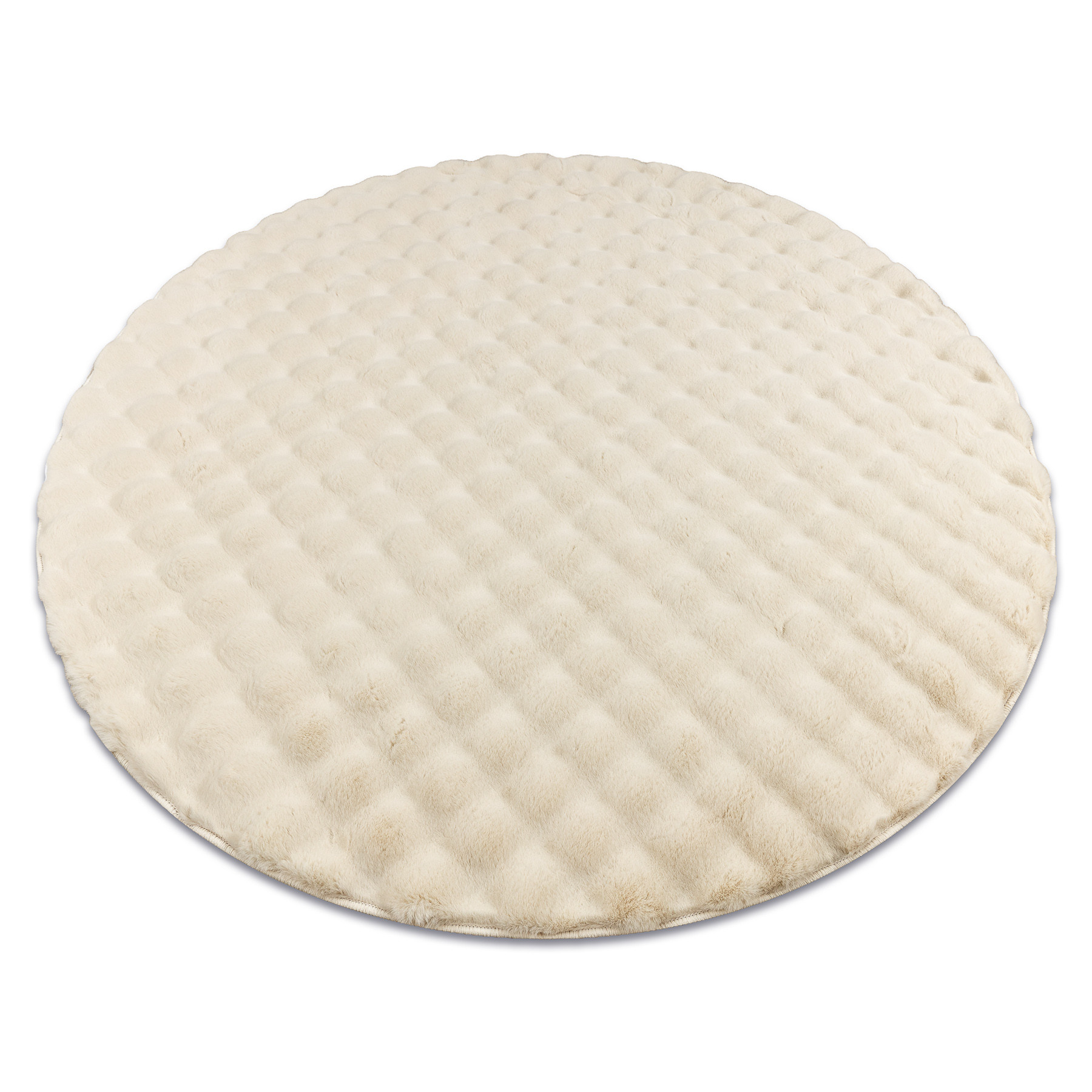 Koberec BUBBLE slonová kost 12 strukturální 3D, kruh