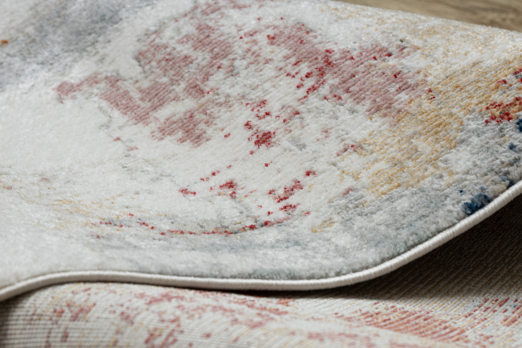 Koberec / běhoun DISTIN 0144B bílý / růžový / pudrový