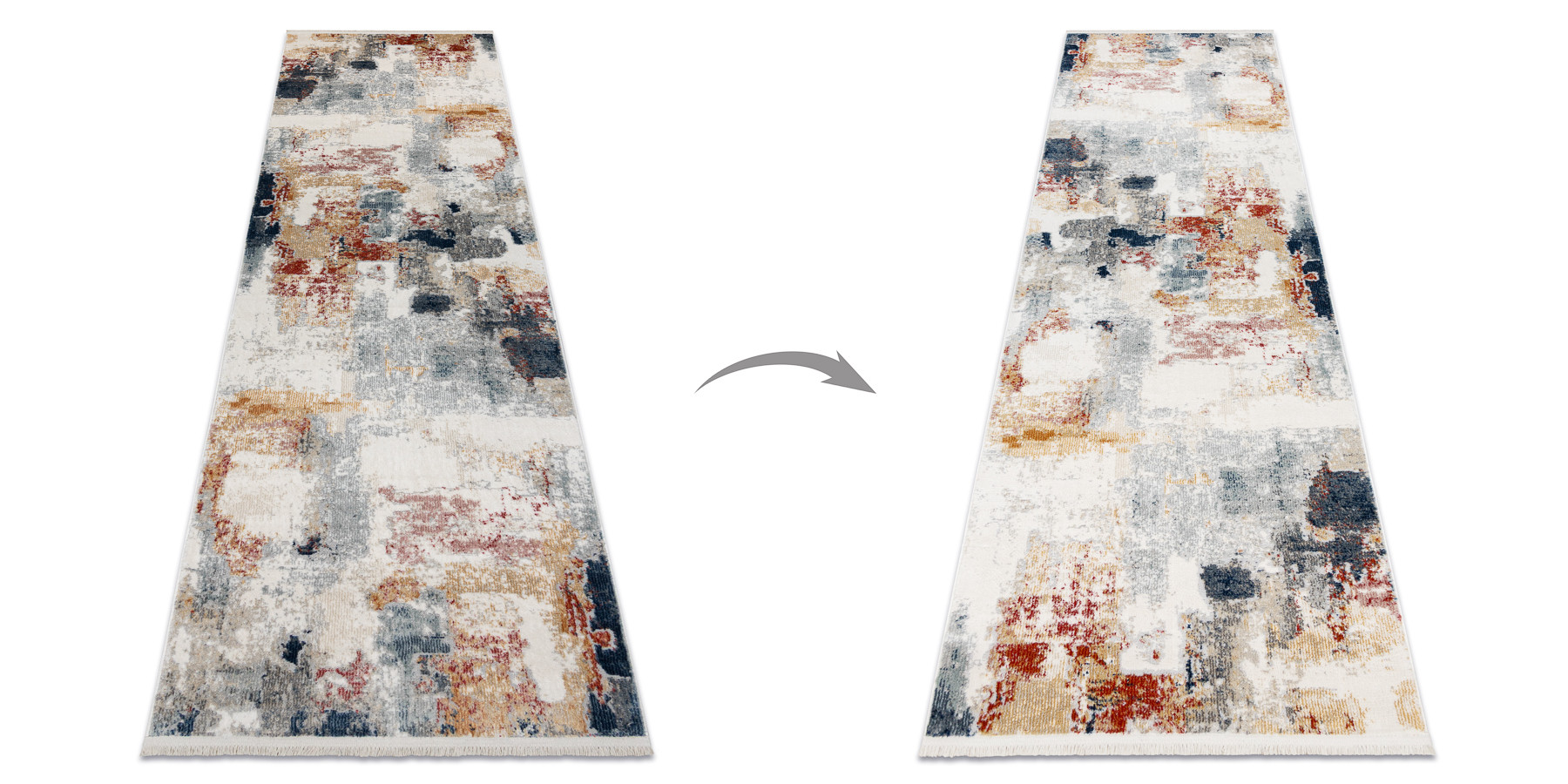 Koberec / běhoun DISTIN 0144B bílý / růžový / pudrový