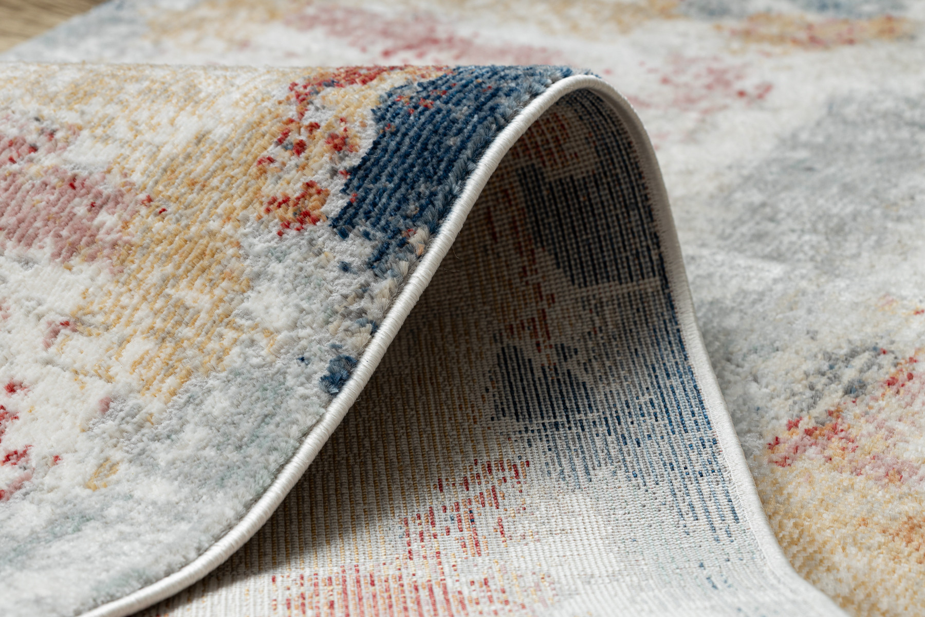 Koberec / běhoun DISTIN 0144B bílý / růžový / pudrový