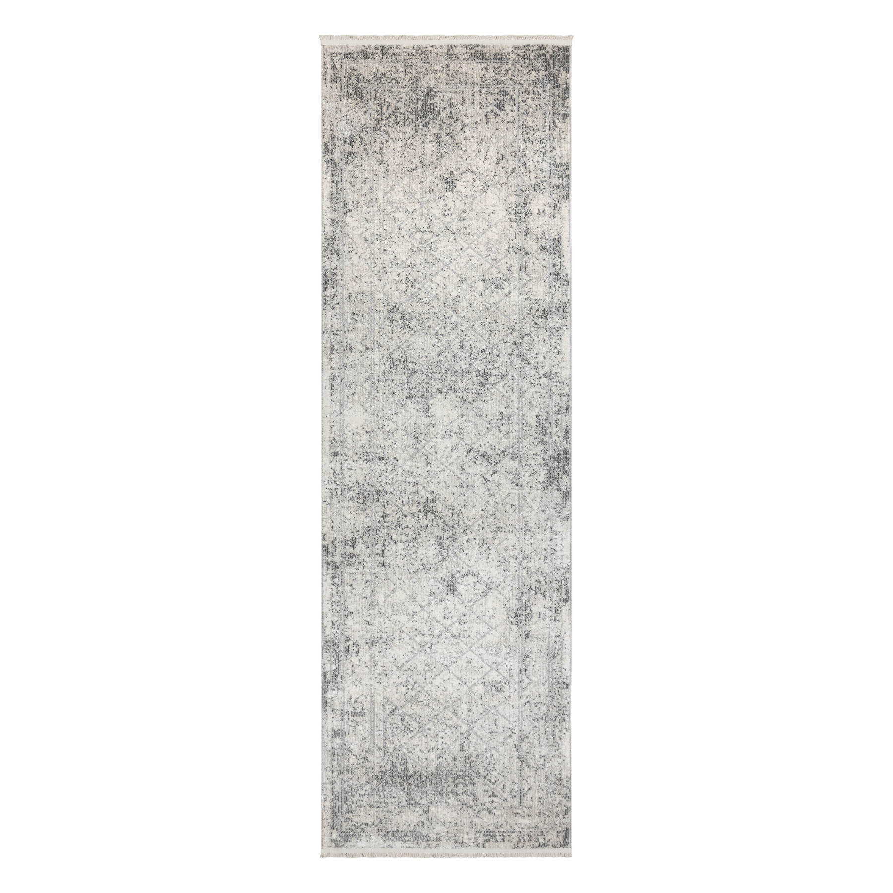 Koberec / běhoun DISTIN 0200A šedý / světle šedý / bílý