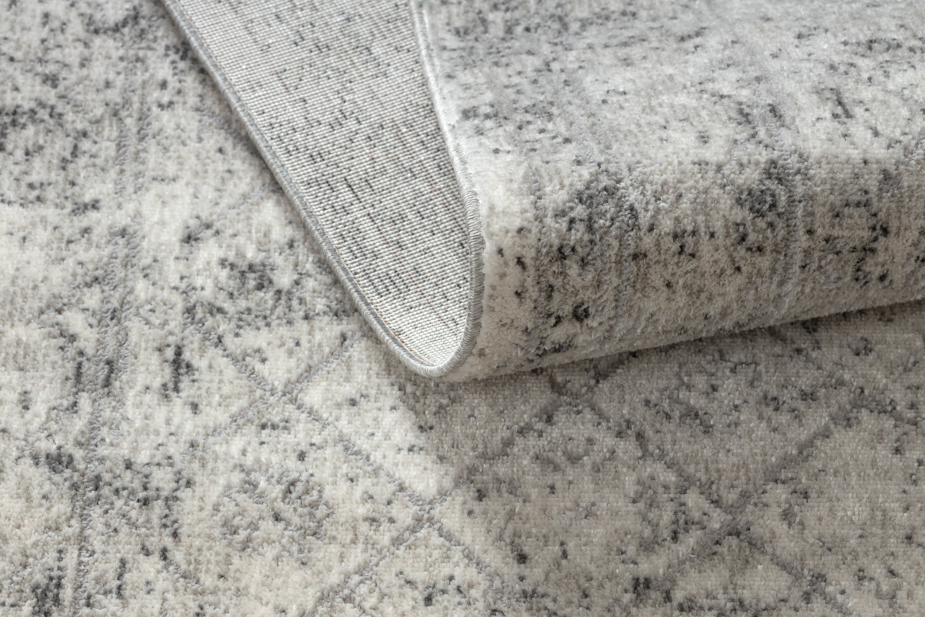 Koberec / běhoun DISTIN 0200A šedý / světle šedý / bílý