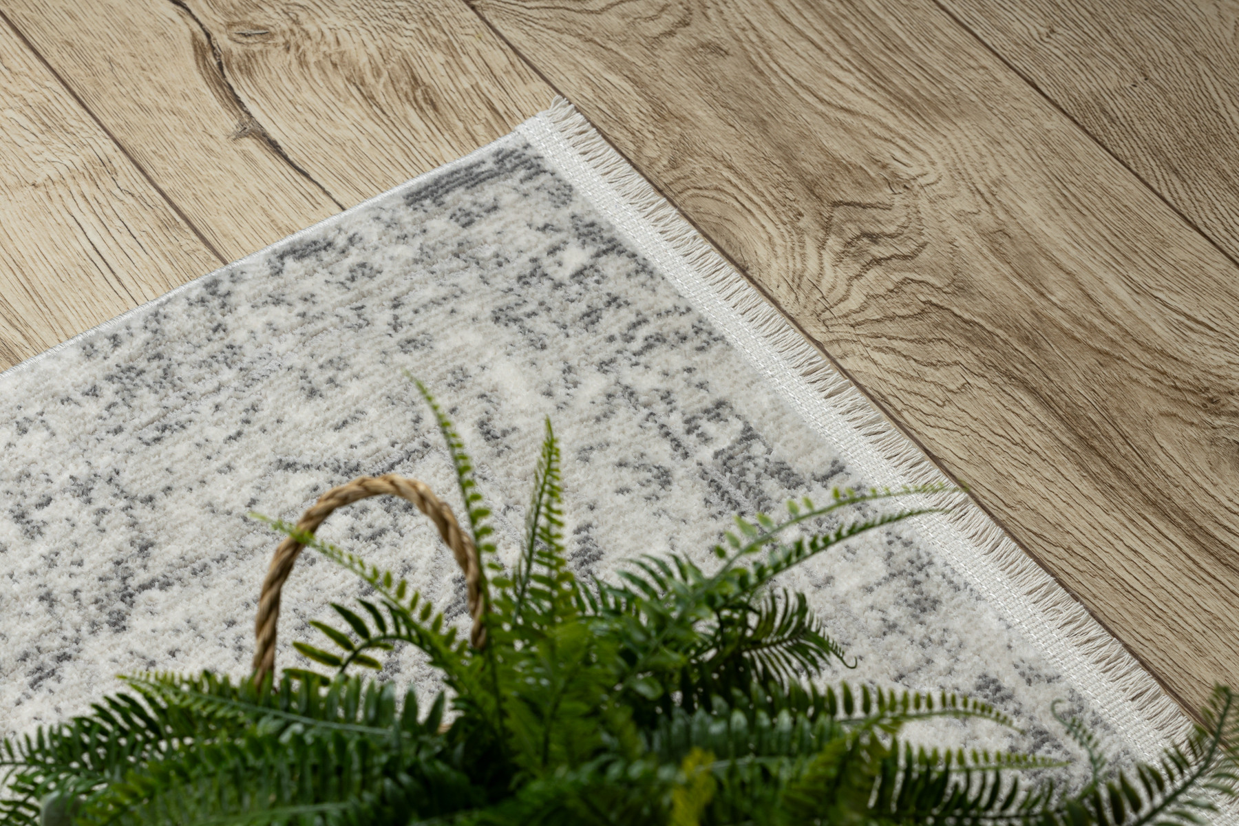 Koberec / běhoun DISTIN 0200A šedý / světle šedý / bílý