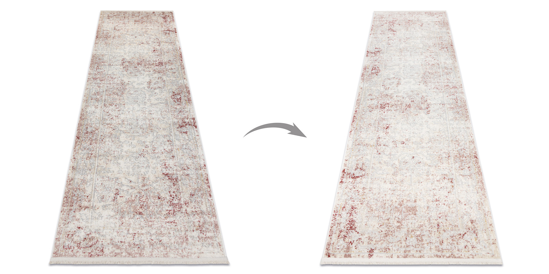 Koberec / běhoun DISTIN 0828A růžový / pudrový / bílý