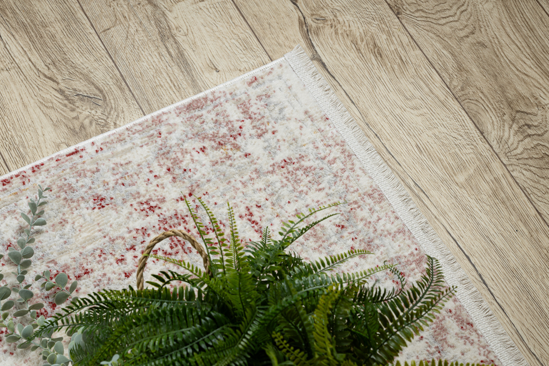 Koberec / běhoun DISTIN 0828A růžový / pudrový / bílý