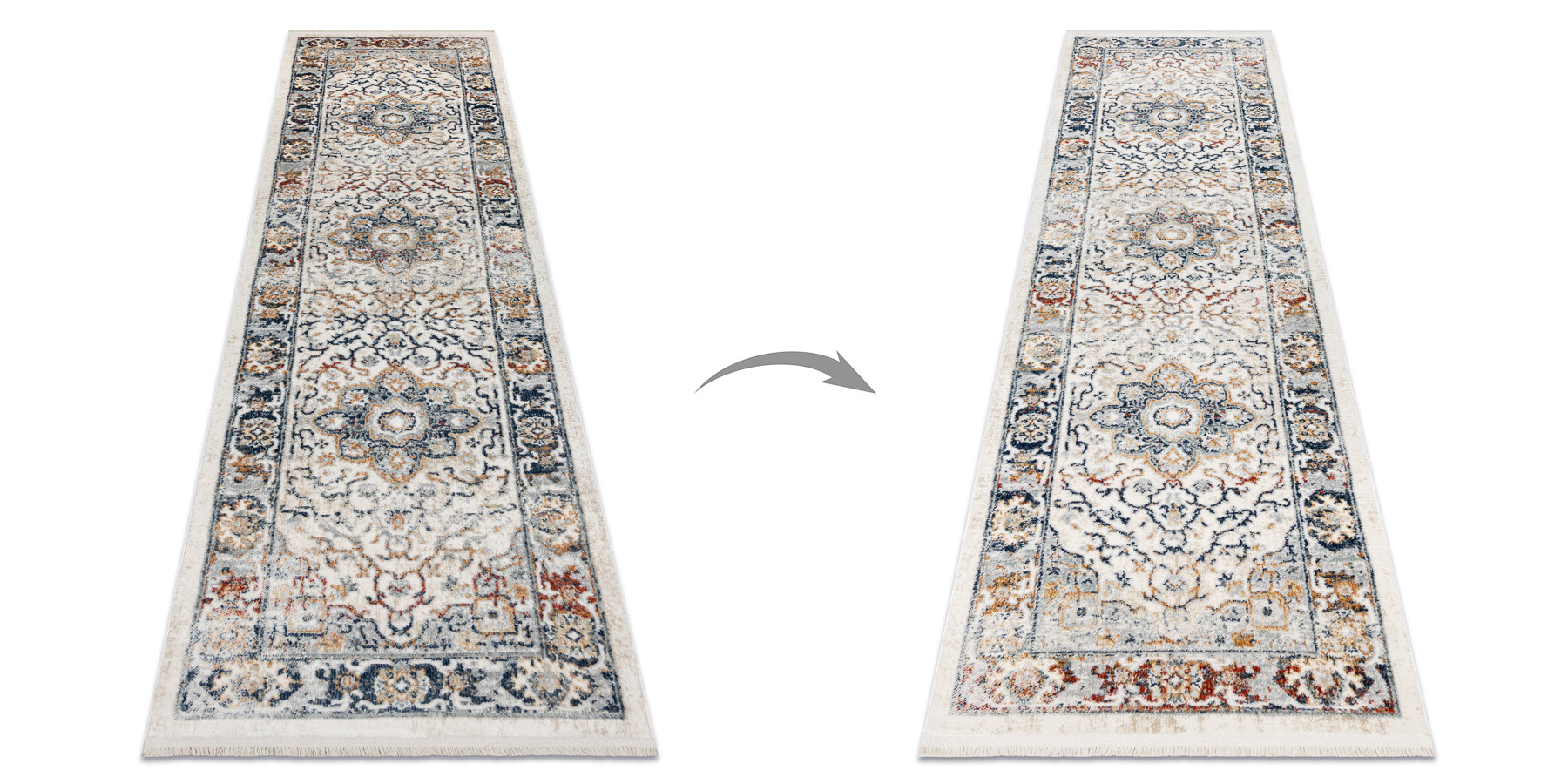 Koberec / běhoun DISTIN 0834A granátový / modrý / žlutý / terrakota