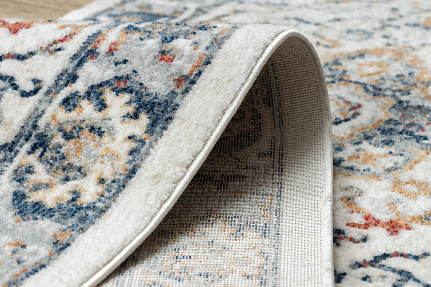 Koberec / běhoun DISTIN 0834A granátový / modrý / žlutý / terrakota