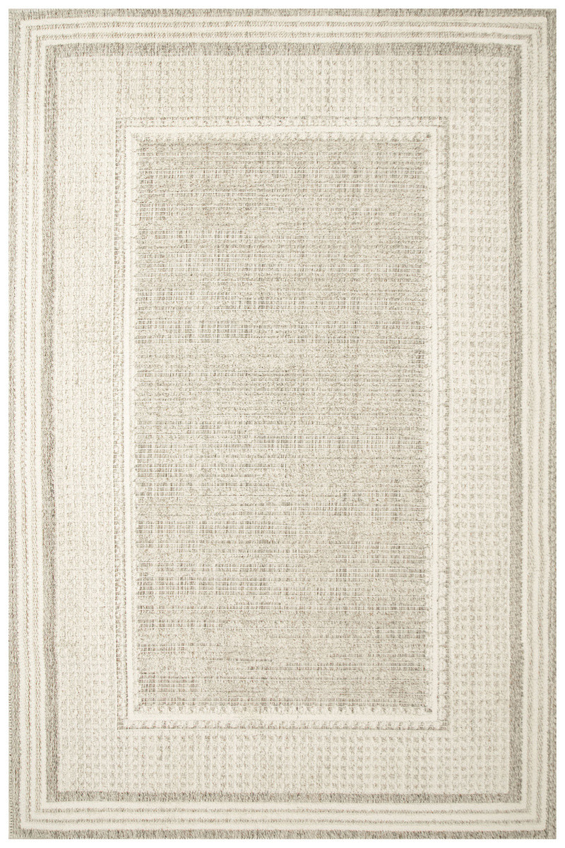 Koberec Cotton C117 rám, krémový / šedý