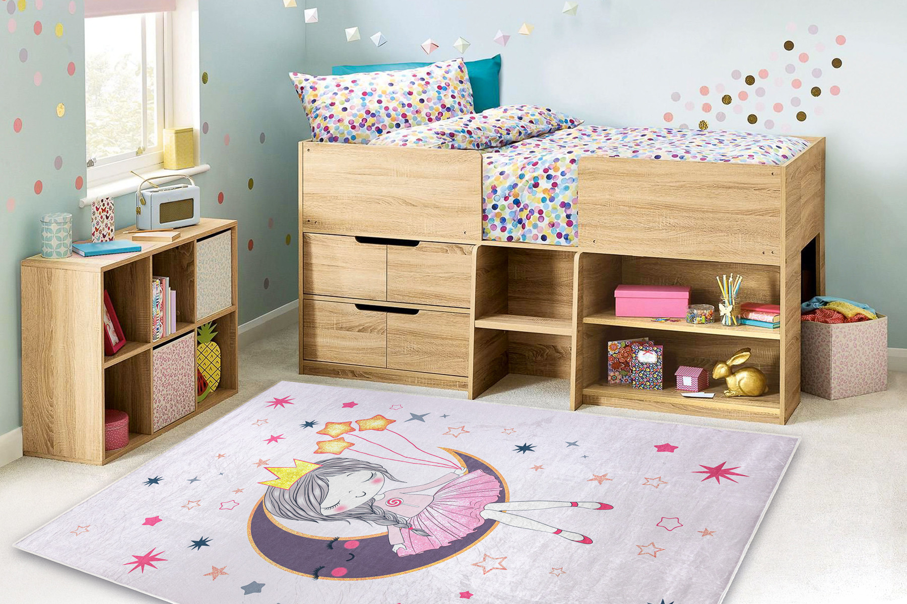 Dětský koberec protiskluzový BAMBINO 48060 Princezna, růžový