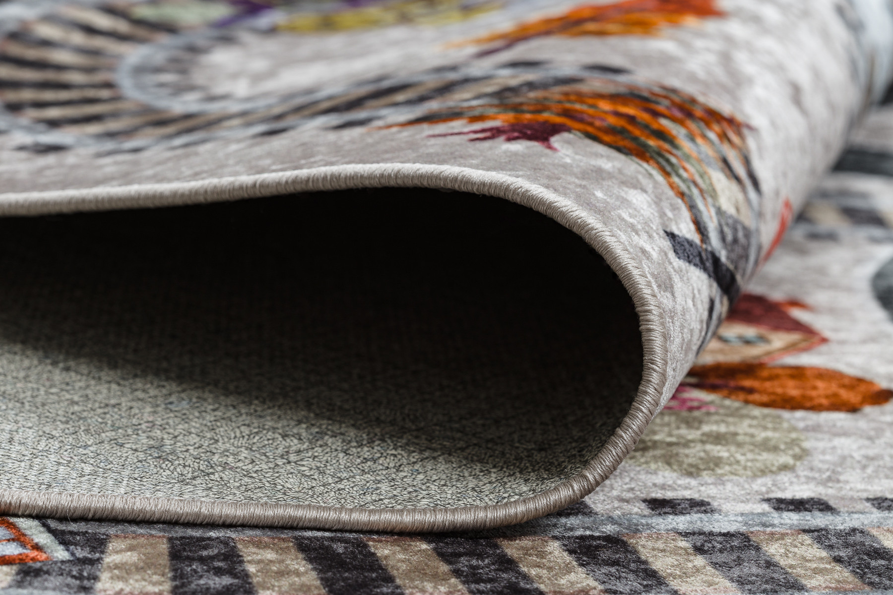 Koberec JUNIOR 51986.803 dráhy / lokomotiva, šedý