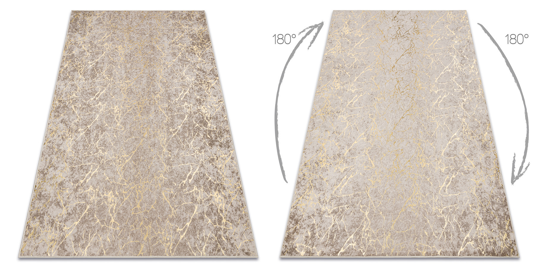 Koberec MIRO 11111.2104 mramor / glamour, béžový / zlatý