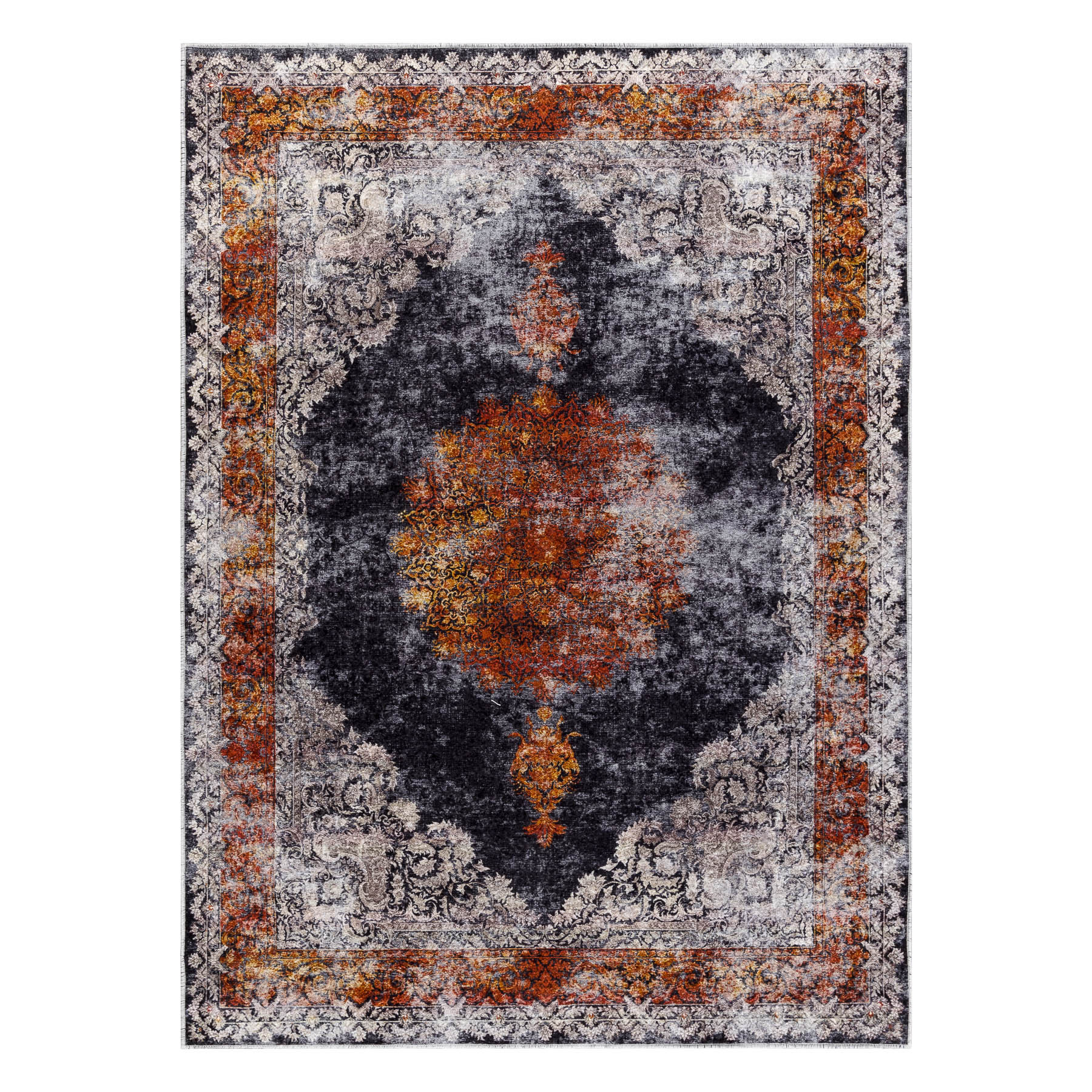 Koberec MIRO 51186.808 Rozeta, ramka - granát/měděný