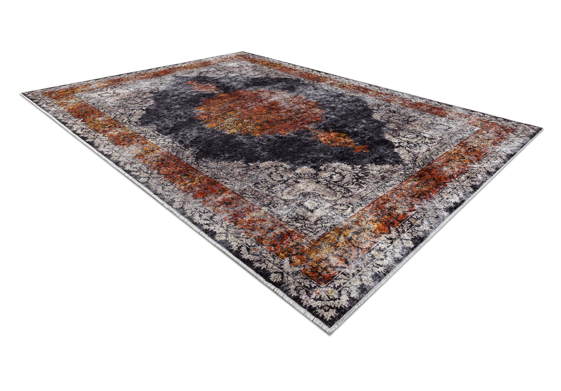 Koberec MIRO 51186.808 Rozeta, ramka - granát/měděný