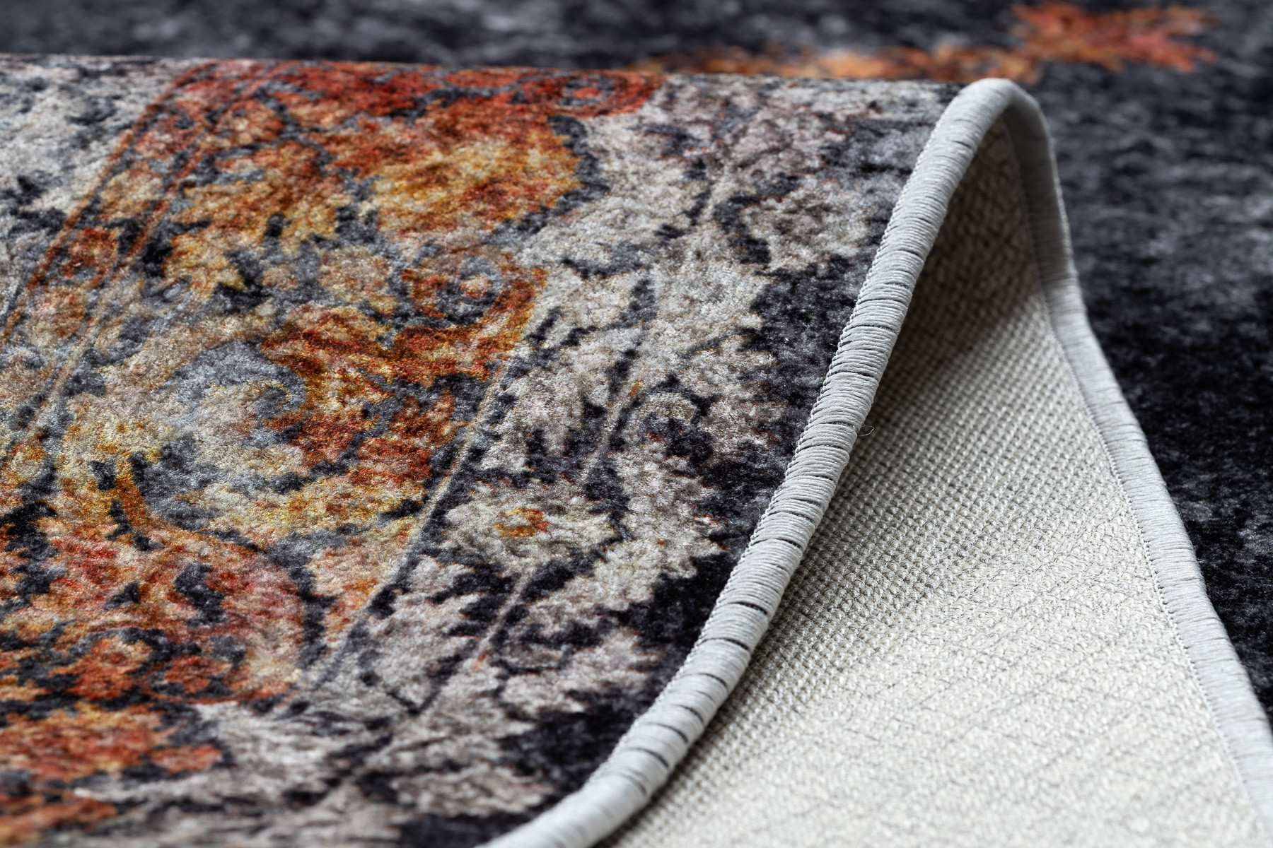 Koberec MIRO 51186.808 Rozeta, ramka - granát/měděný