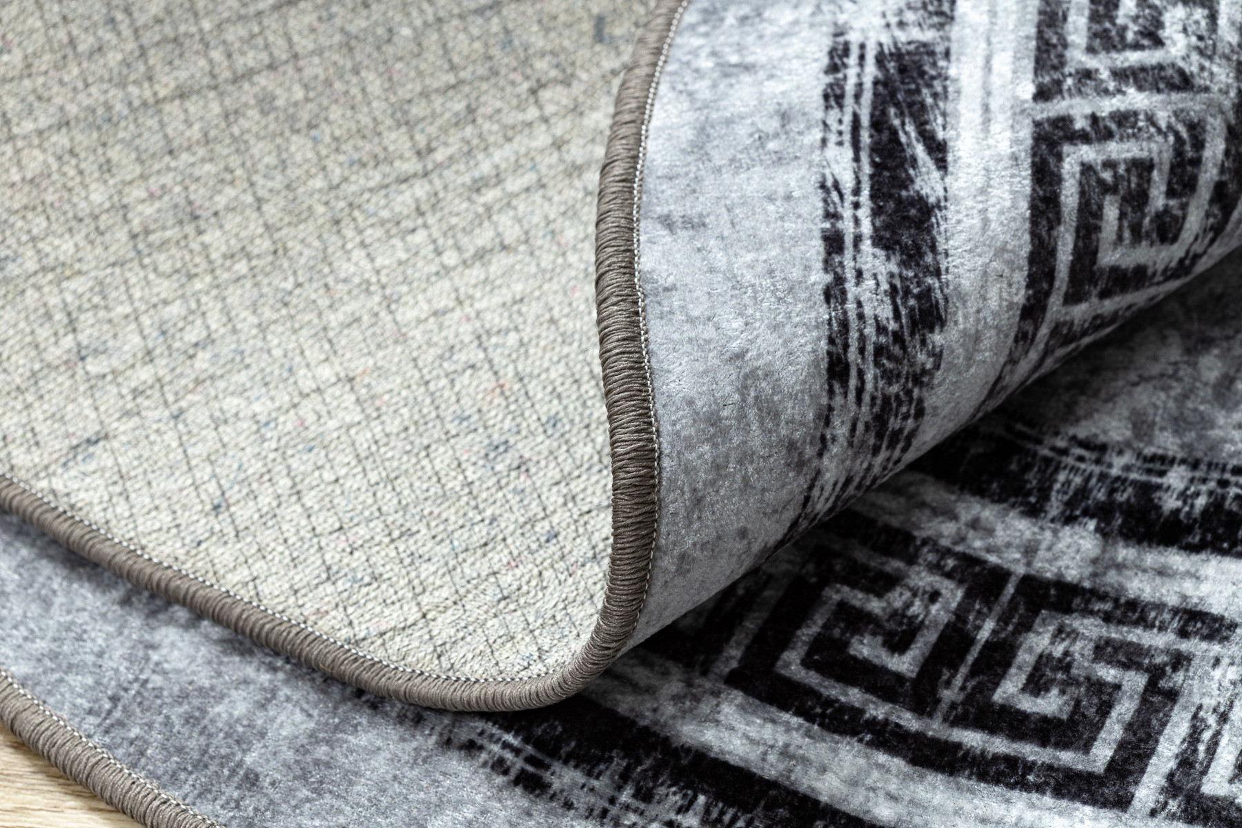 Koberec MIRO 51254.802 mramor / řecký, šedý / černý kruh