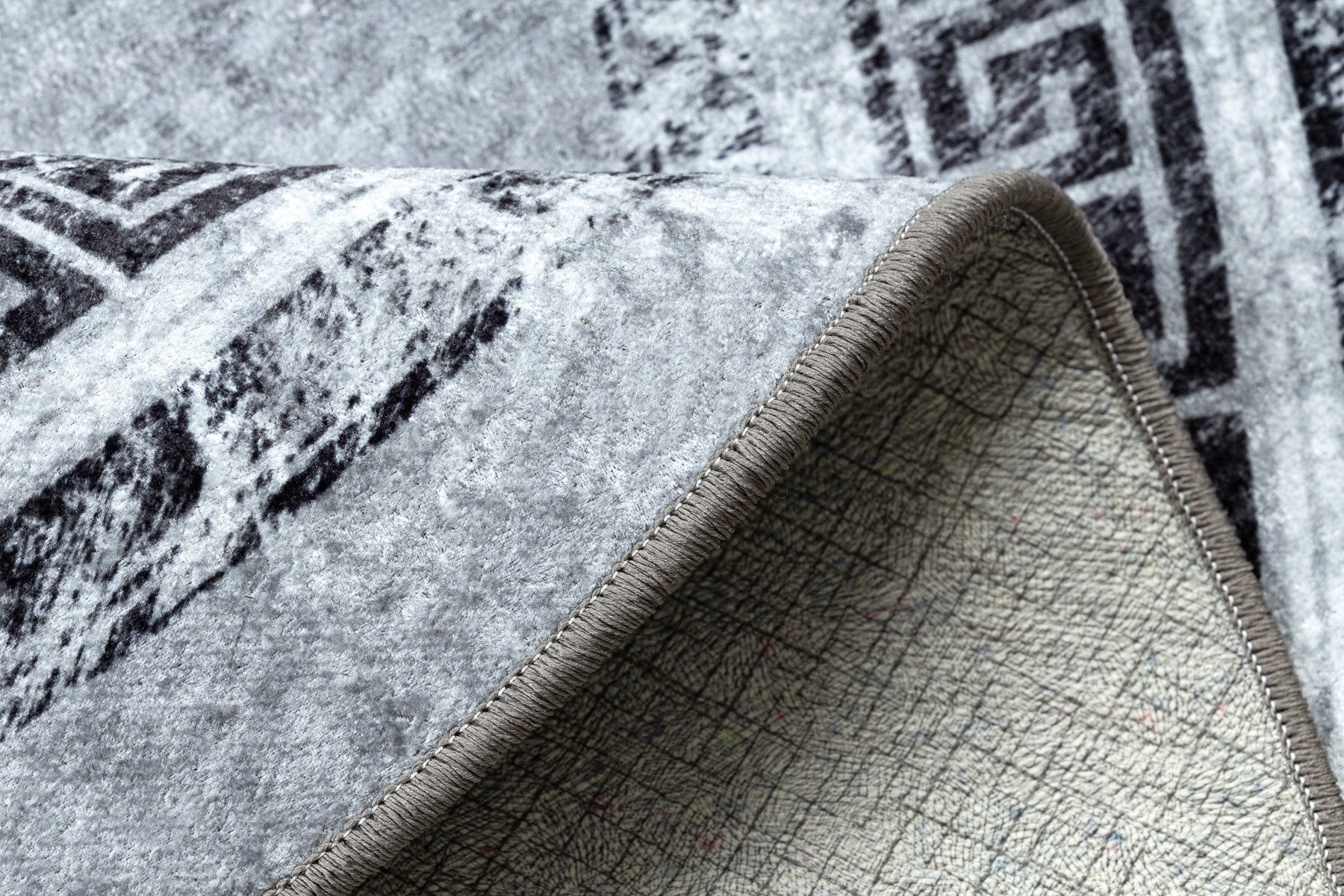 Koberec MIRO 51254.802 mramor / řecký, šedý / černý kruh