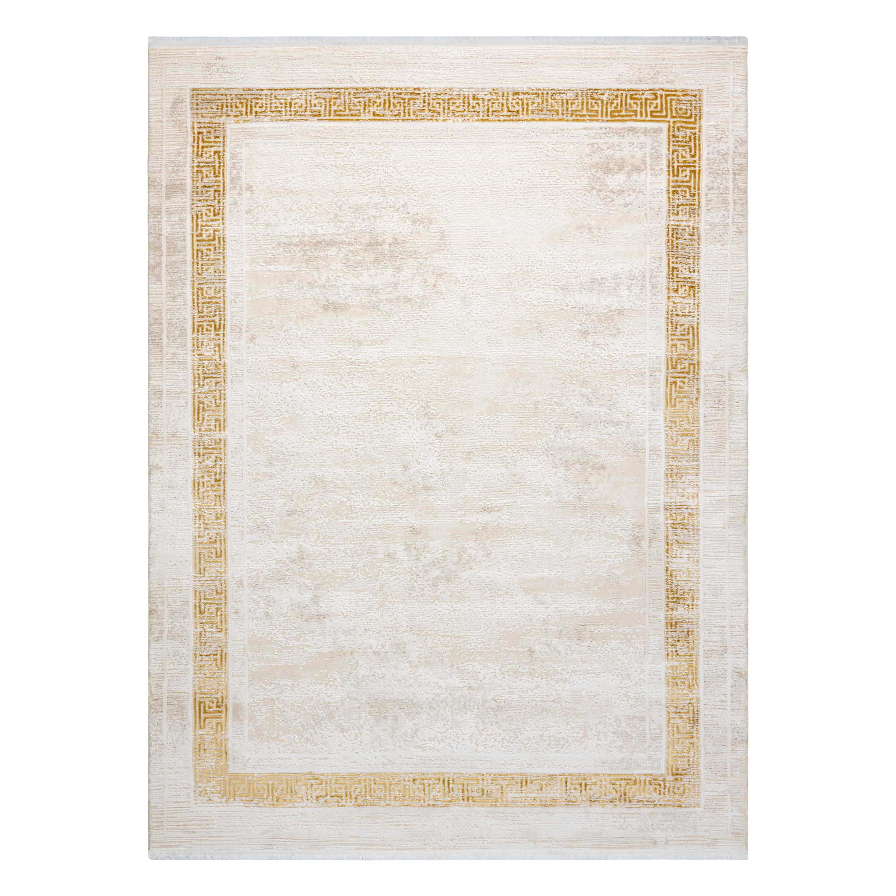 Koberec DUKE 51524 krémový / zlatý, rám / řecký / třásně