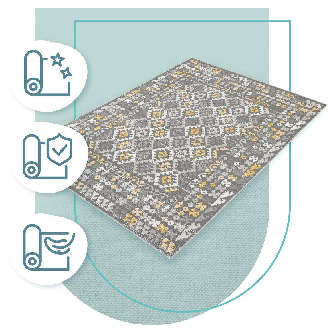 Oboustranný koberec Echo Aztec Grey