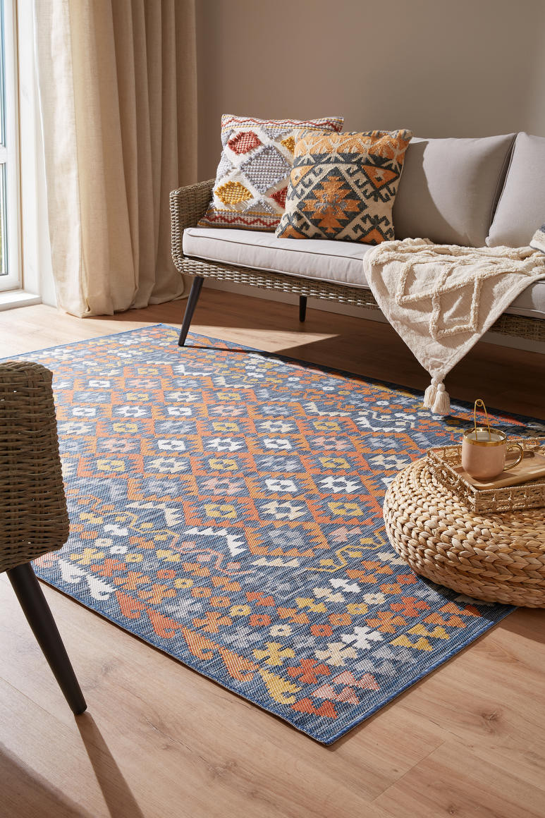 Oboustranný koberec Echo Aztec Navy