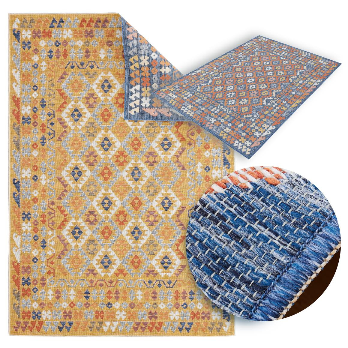 Oboustranný koberec Echo Aztec Navy