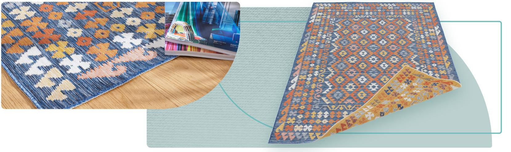 Oboustranný koberec Echo Aztec Navy