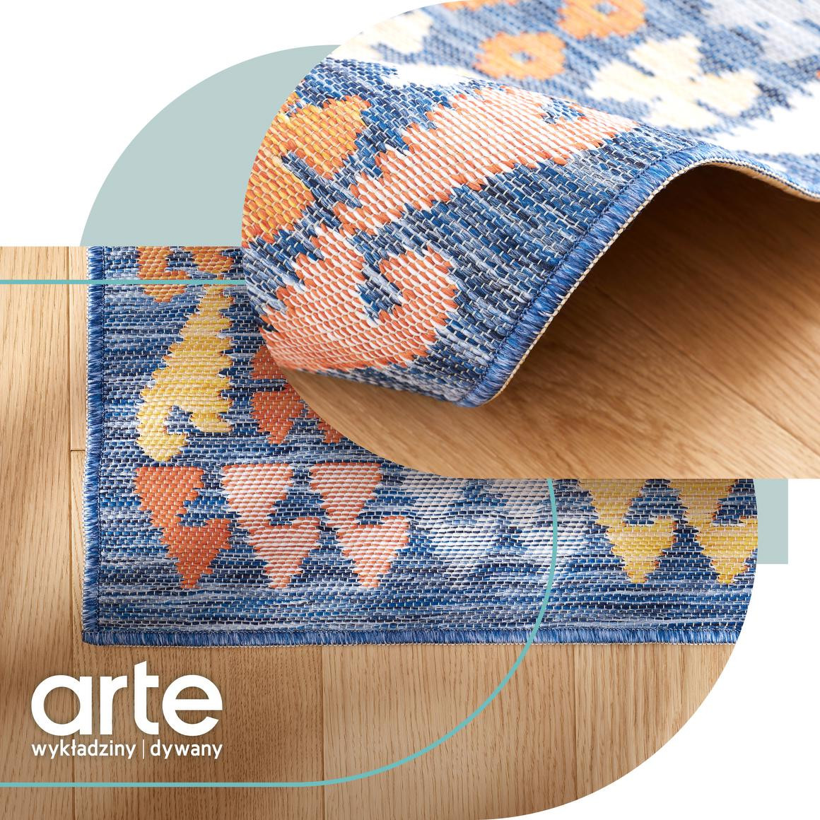 Oboustranný koberec Echo Aztec Navy