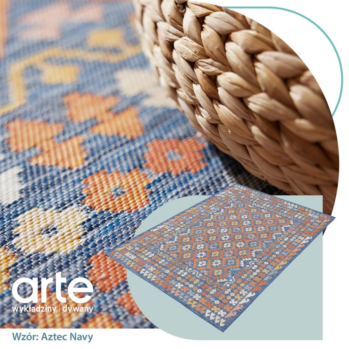 Oboustranný koberec Echo Aztec Navy