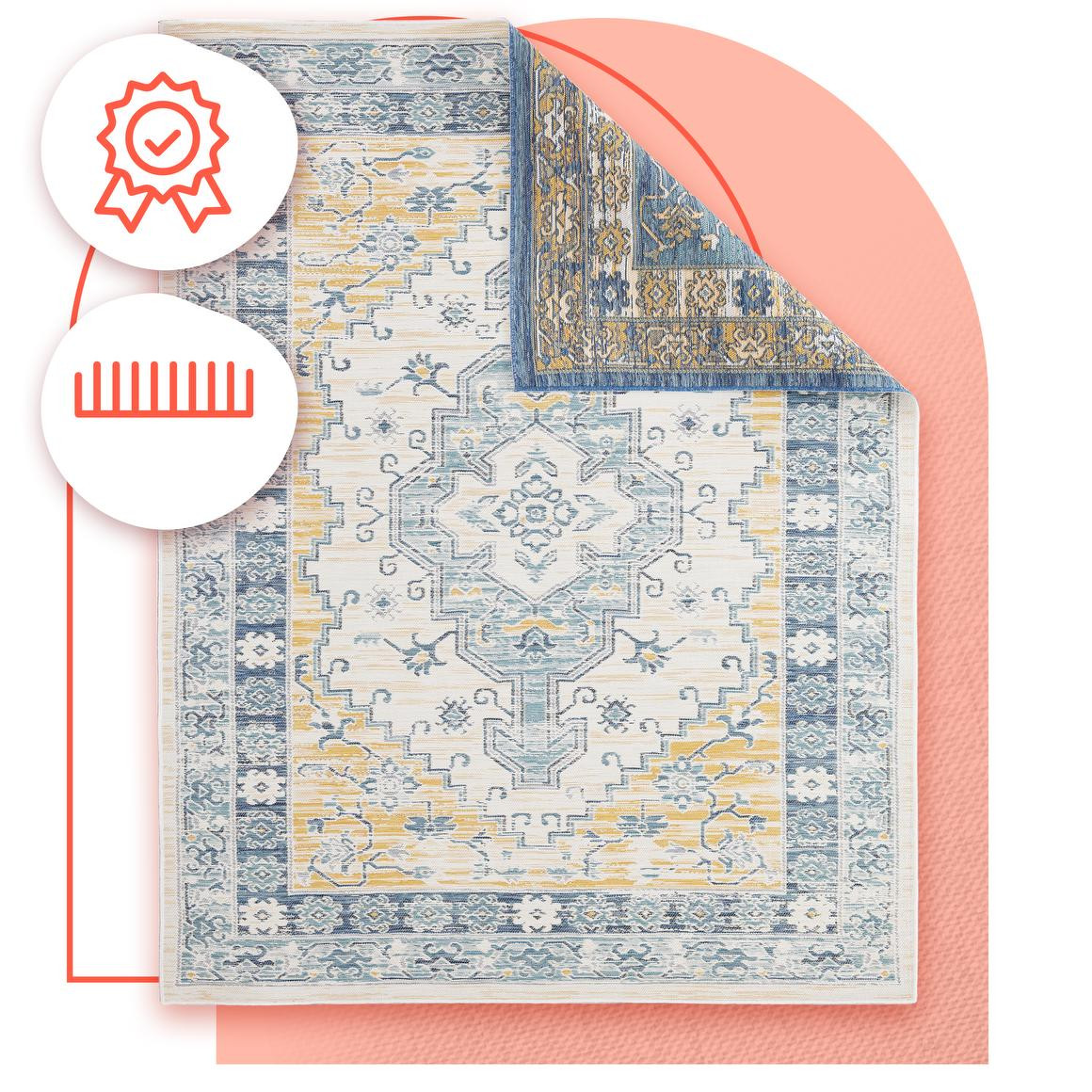 Oboustranný koberec Echo Seren Blue