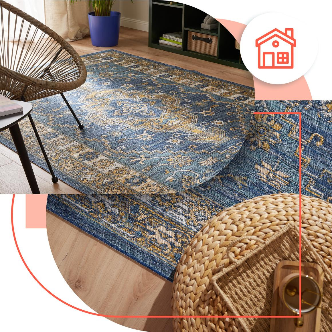 Oboustranný koberec Echo Seren Blue