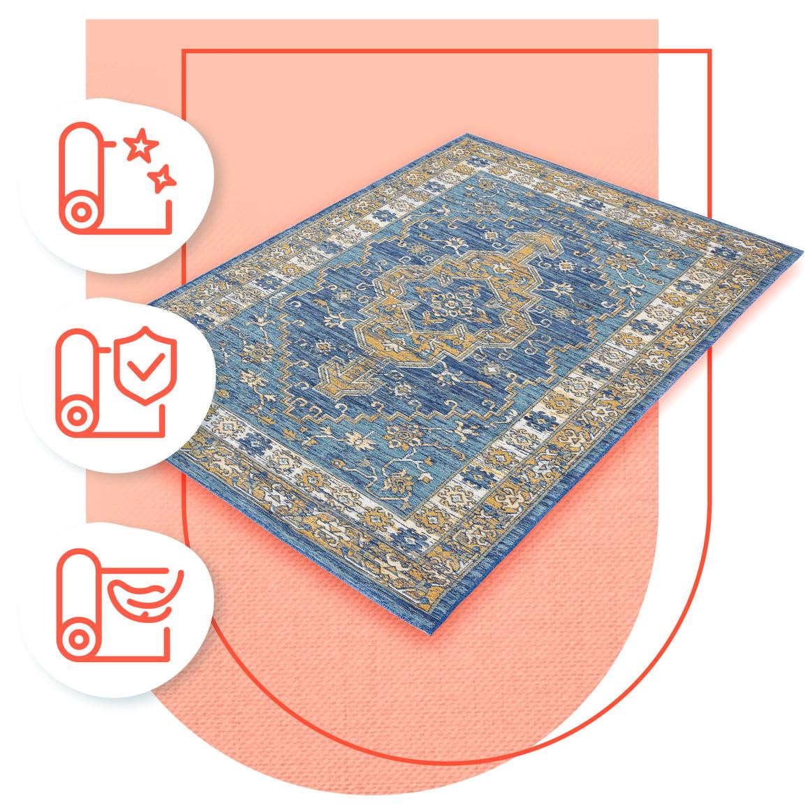 Oboustranný koberec Echo Seren Blue