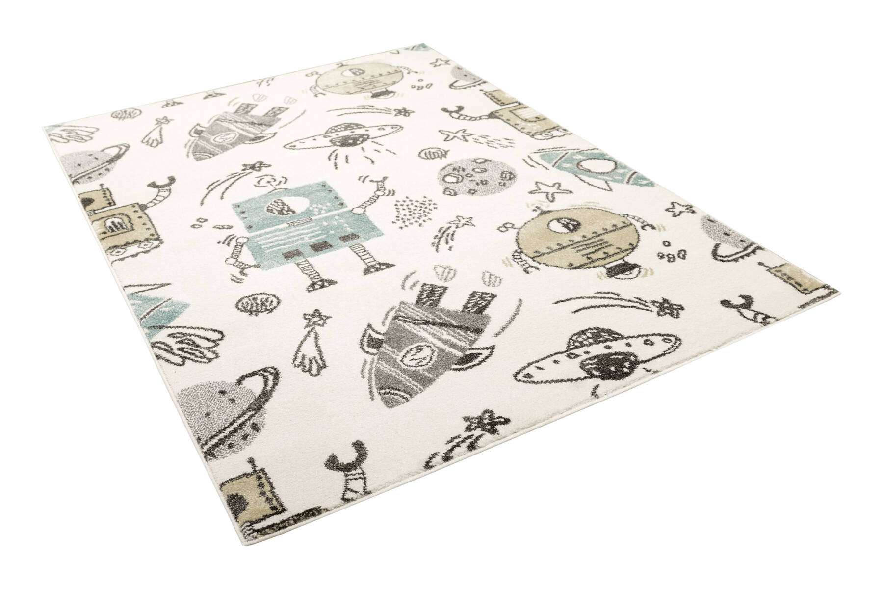 Koberec Lima G931A roboty, krémový / pastelově tyrkysový