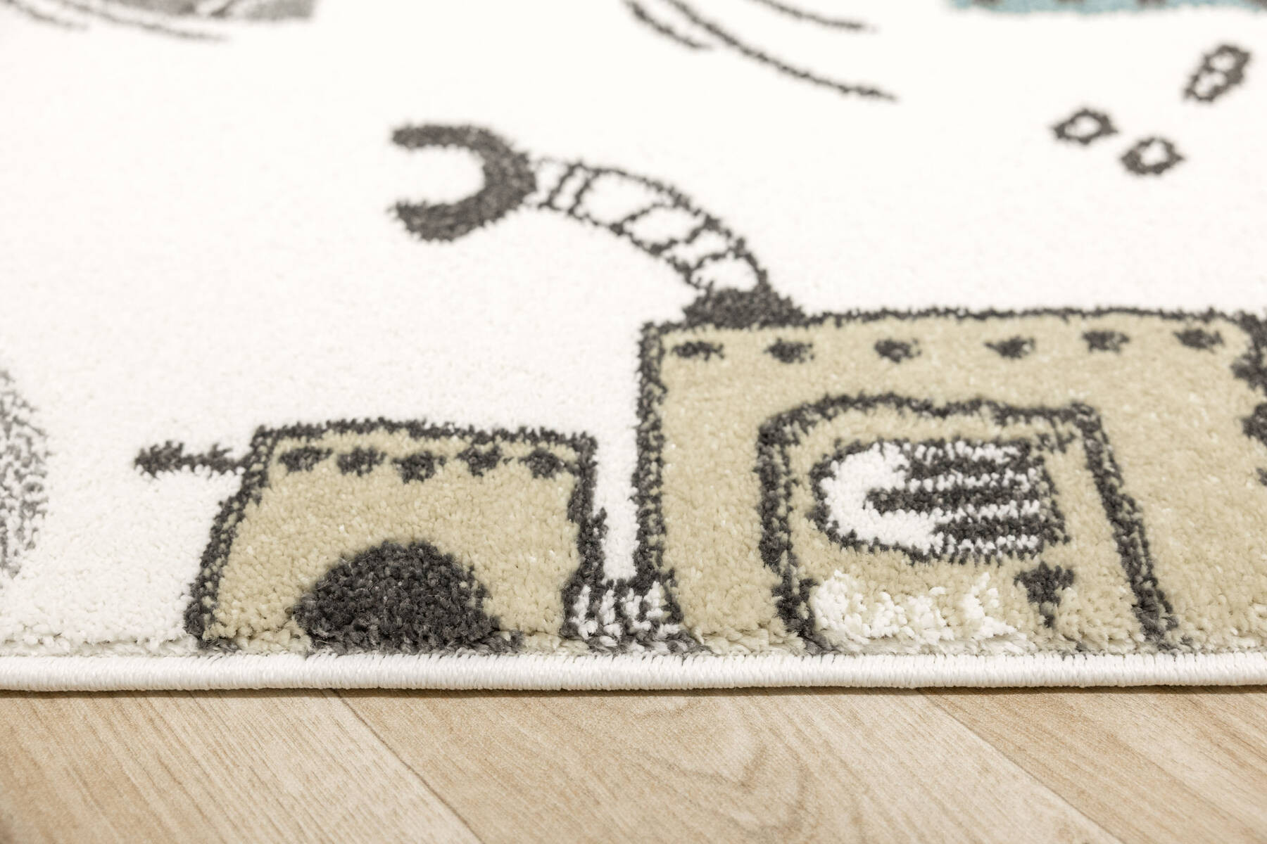 Koberec Lima G931A roboty, krémový / pastelově tyrkysový