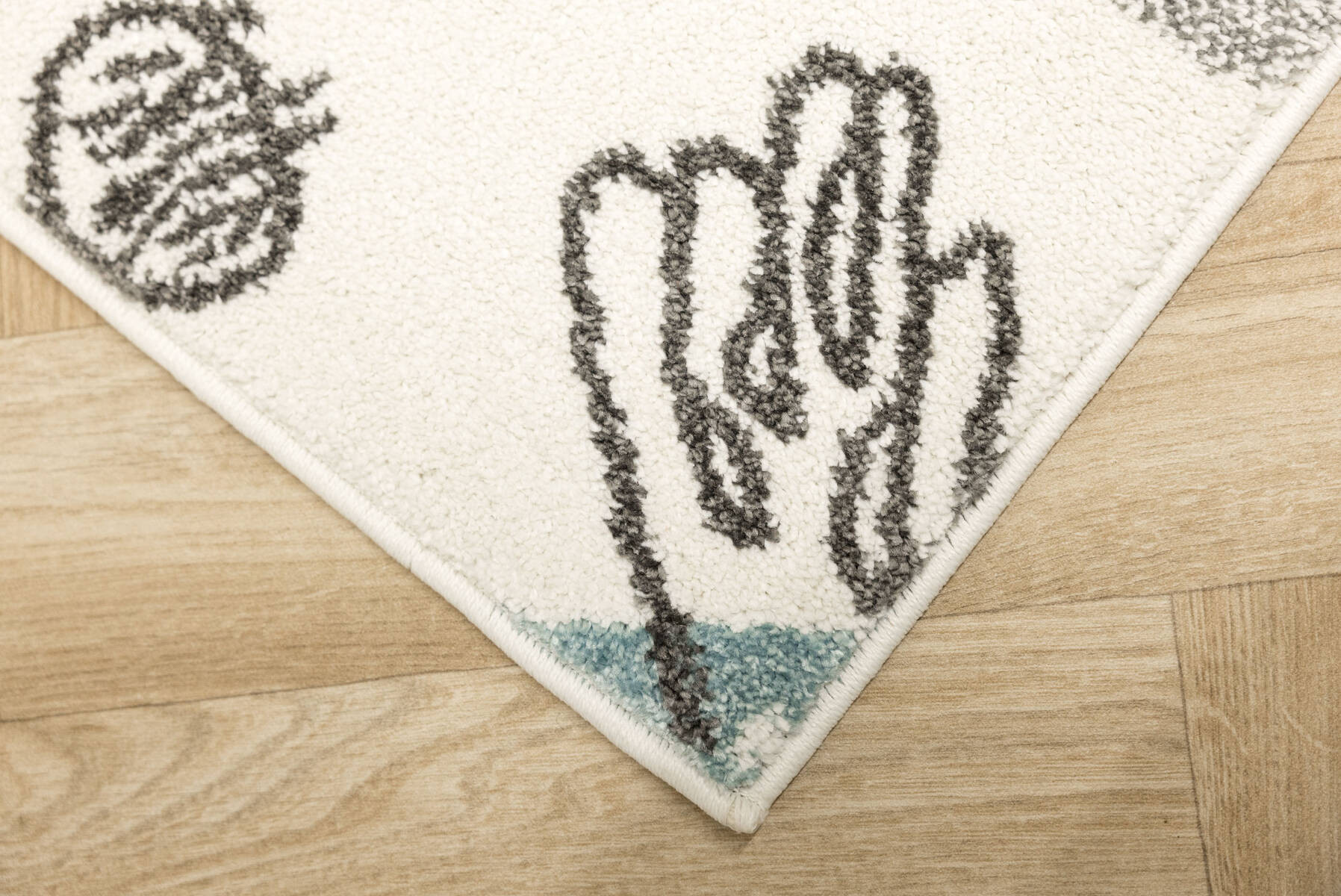 Koberec Lima G931A roboty, krémový / pastelově tyrkysový