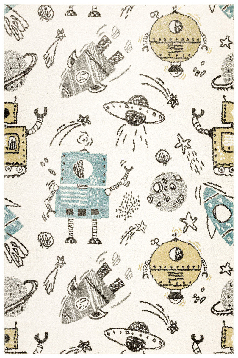 Koberec Lima G931A roboty, krémový / pastelově tyrkysový