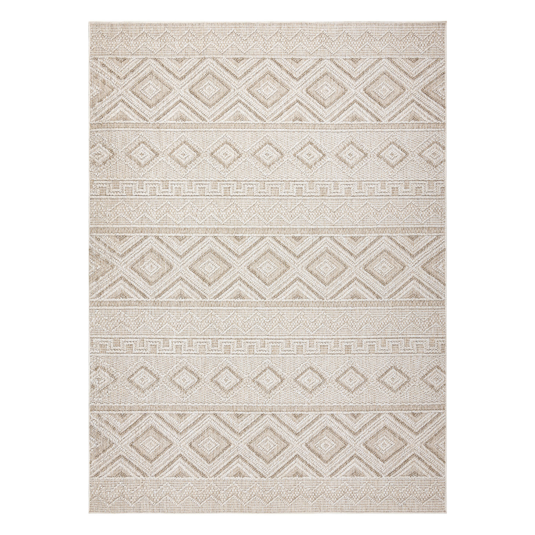 Koberec JERSEY 19234 béžový, kosočtverce BOHO