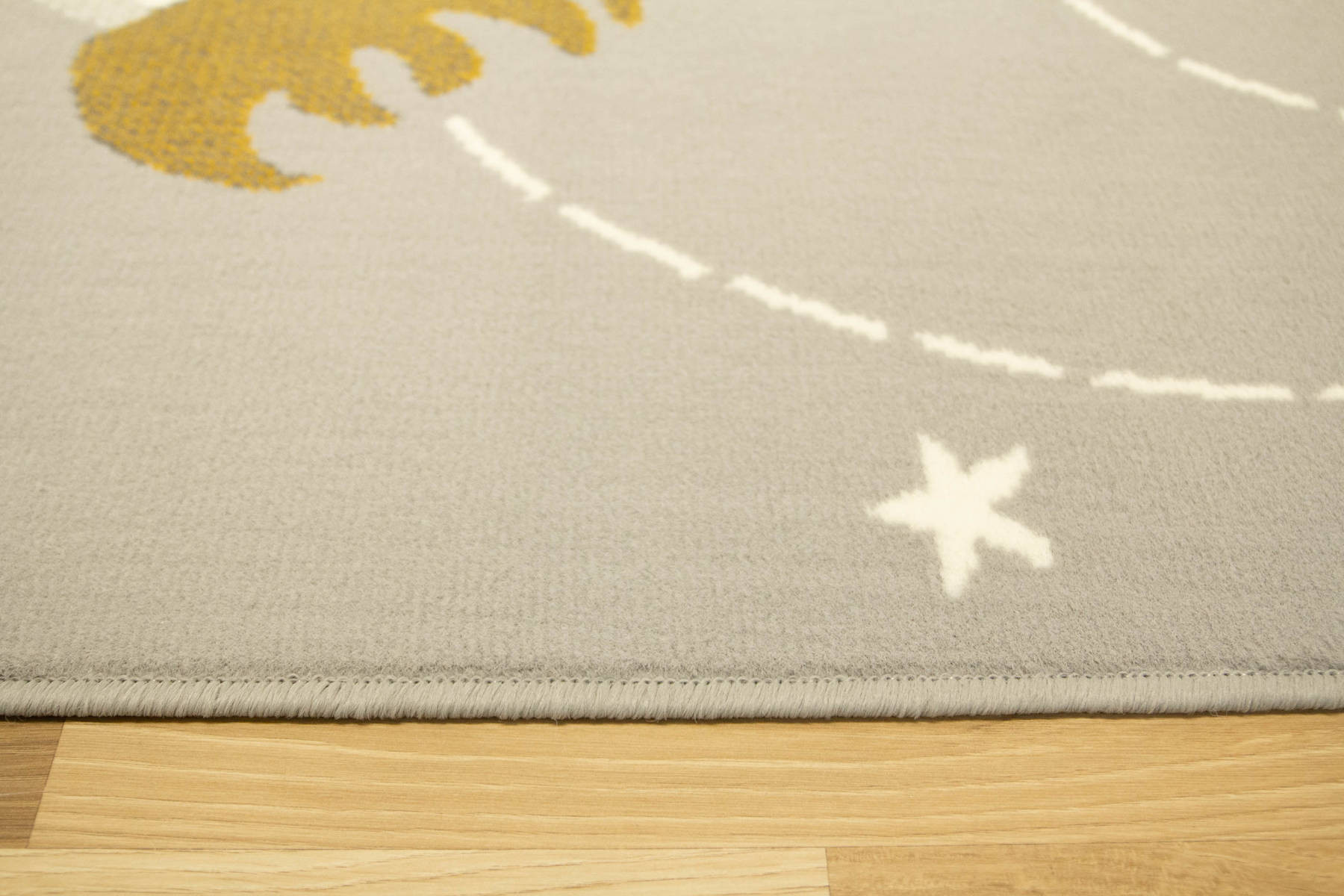 Dětský koberec Kids 534547/89945 Mouse, šedý/hořčicový, vesmír