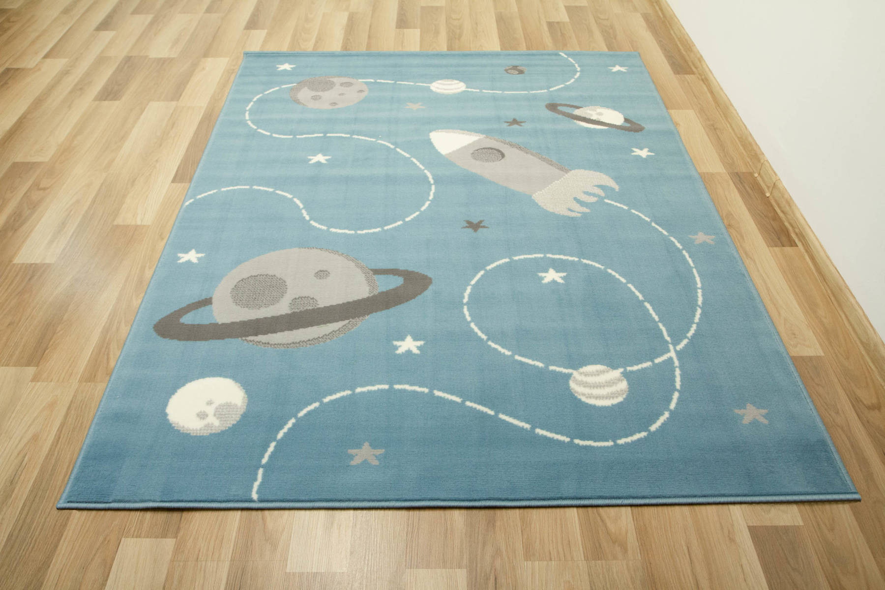 Dětský koberec Kids 534547/95822 Sky, světle modrý, vesmír