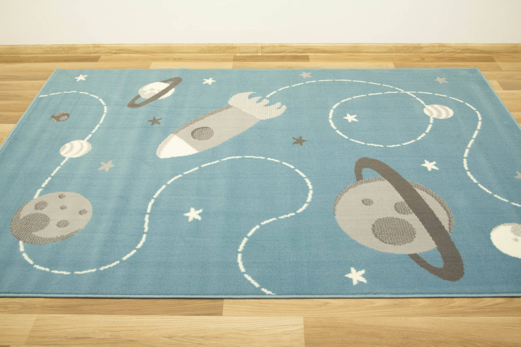 Dětský koberec Kids 534547/95822 Sky, světle modrý, vesmír